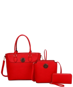Fashion Button 3-in-1 Satchel LF22621T3 RED